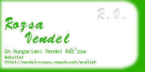 rozsa vendel business card